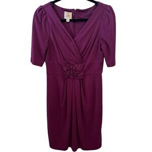 Suzi Chin for Maggy Boutique Dress Womens 6 purple Silk Chiffon Pleated